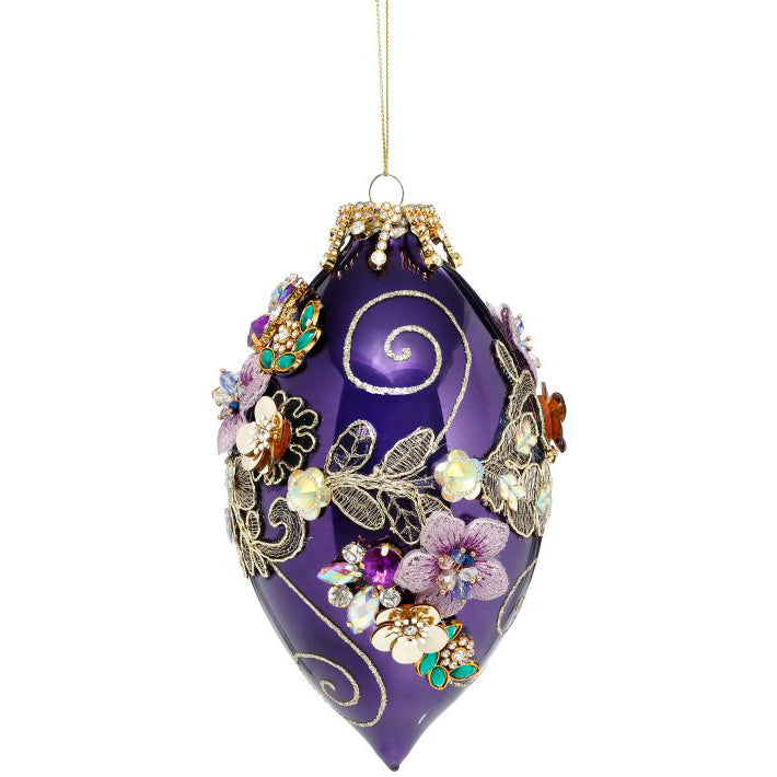 Kings Jewels Finial Ornament Purple 8"