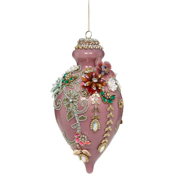 Kings Jewels Fancy Finial Ornament Mauve 8"