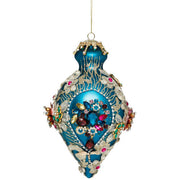 Kings Jewels Fancy Finial Ornament Teal 8"