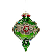 Kings Jewels Fancy Finial Ornament Green 8"