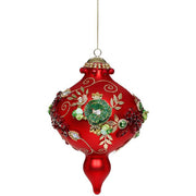 Kings Jewels Fancy Finial Ornament Red 8"