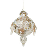 Kings Jewels Fancy Finial Ornament White 8"