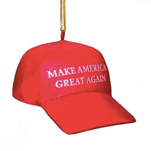 MAGA Make America Great Again Red Hat Ornament 3.625"