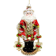 King's Jewels Jeweled Santa Ornament 9 Inches
