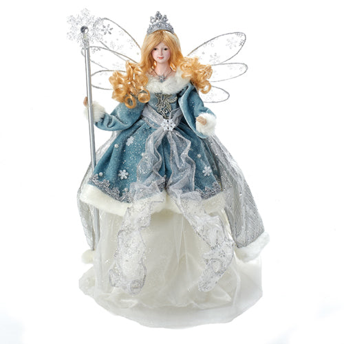 Teal Platinum Angel Tree Topper 18"