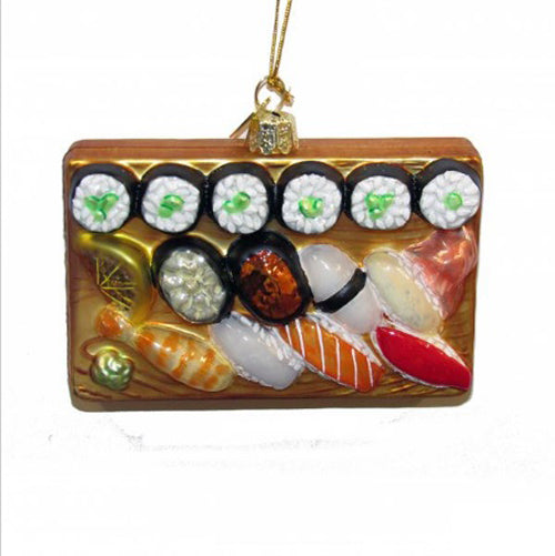Sushi Platter Glass Ornament 4"