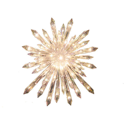 Crystal Snowflake Tree Topper 30 Light 11.25"