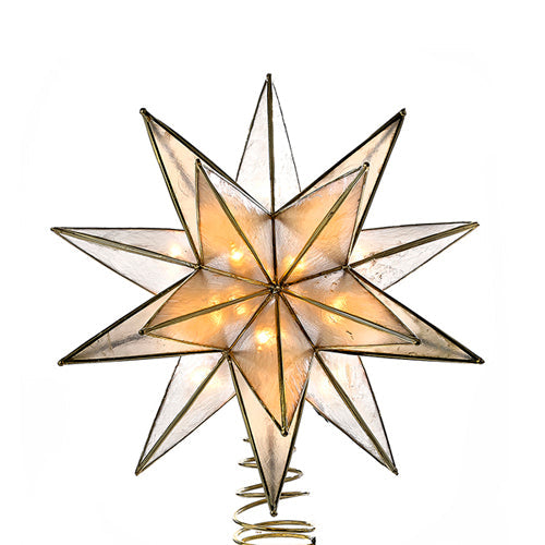 Gold Sputnik Capiz 15 Point Tree Topper 10 Light