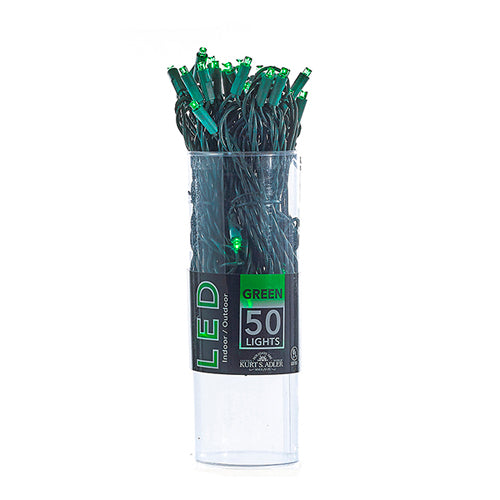 LED Green Light with Green Wire 5mm 50 Light Set