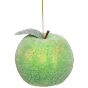 Frosted Green Apple Ornament 3" Gift Boxed Set of 6