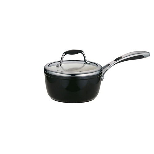 Ceramica 01 Deluxe Metallic Black Covered Sauce Pan 1.5 Qt