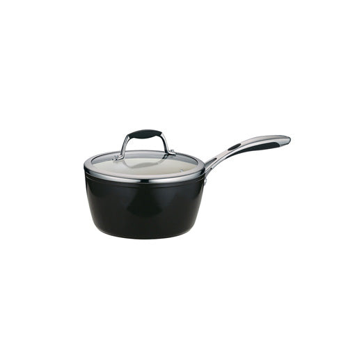Ceramica 01 Deluxe Metallic Black Covered Sauce Pan 3 Qt