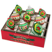 Holiday Splendor 2.5" Decorated Rounds & Reflector Tulips Set of 9