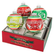 Holiday Splendor 4" Signature Flocked Rounds Set of 4