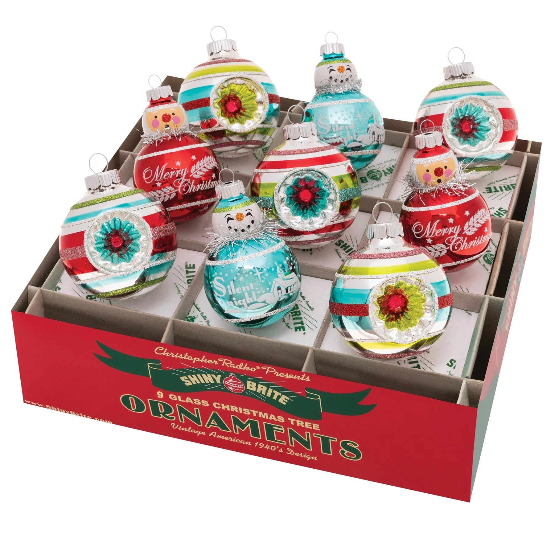 Festive Fete 2.5" Reflector Rounds & Figures Set of 9