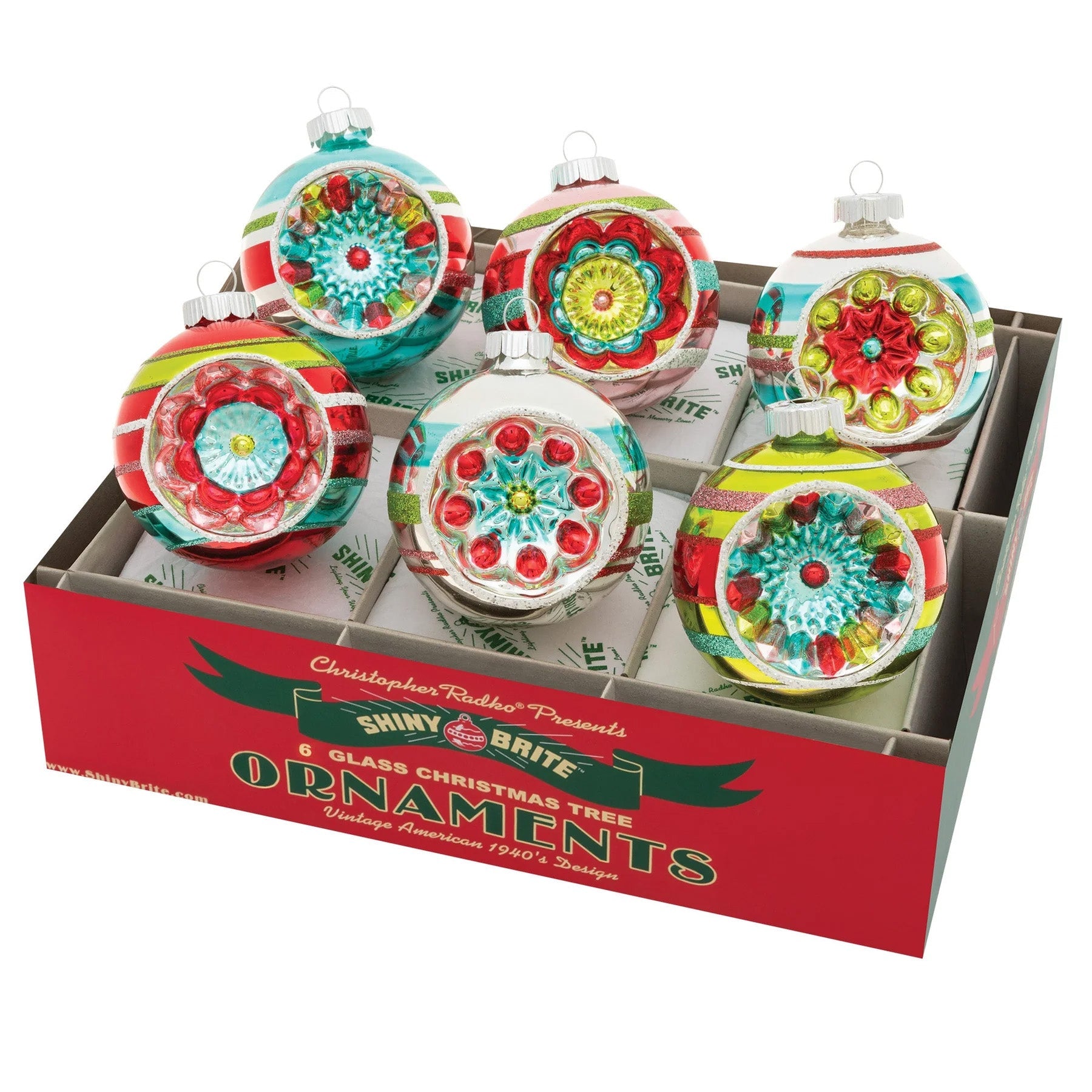 Festive Fete 3.25" Decorated Reflector Rounds Set of 6
