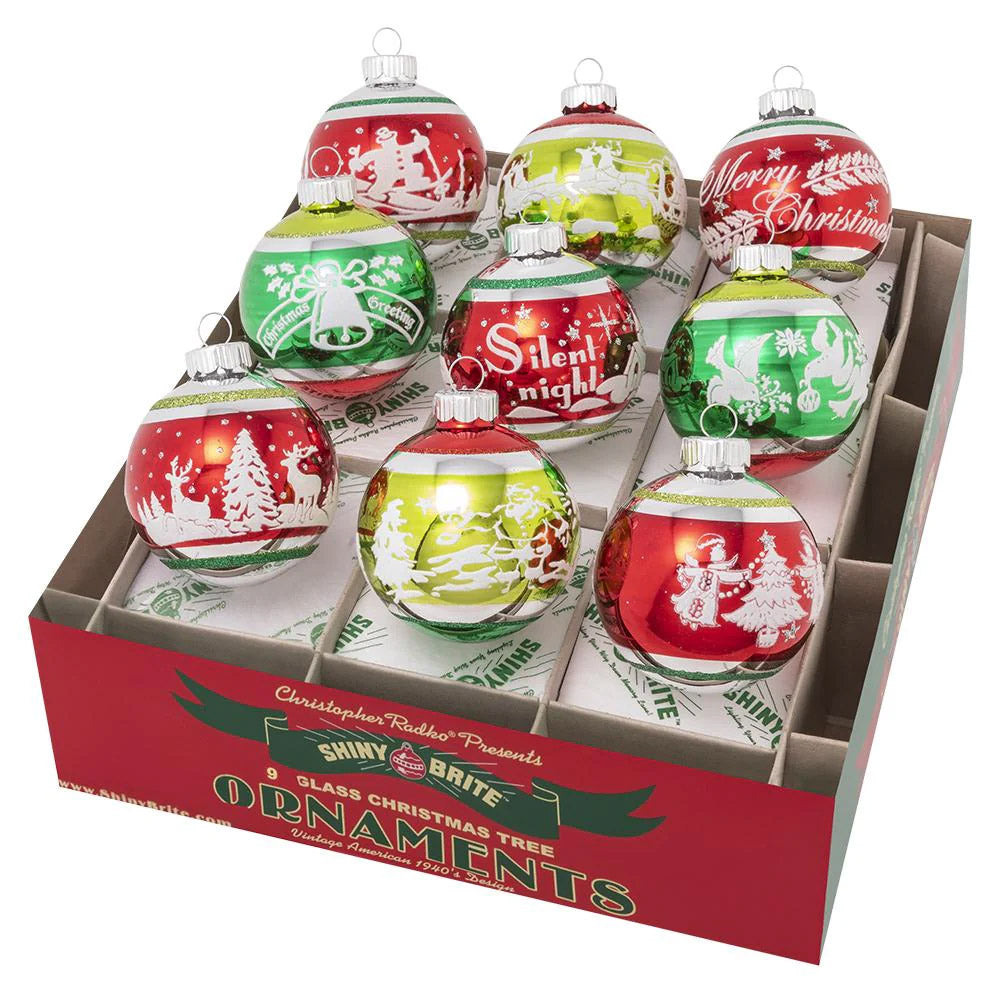 Holiday Splendor 2.5" Signature Flocked Rounds Set of 9