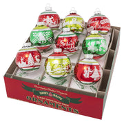 Holiday Splendor 2.5" Signature Flocked Rounds Set of 9