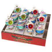 Christmas Confetti 1.75" Decorated Rounds and Shapes Set of 12
