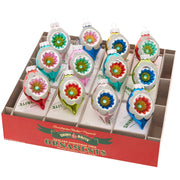 Christmas Confetti 1.75" Decorated Reflector Tulips Set of 12