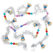 Christmas Confetti Ball and Bell Tinsel Garland 7 Feet Long