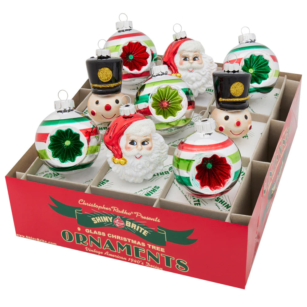 Holiday Splendor 2.5" Reflector  Rounds & Figures Set of 9