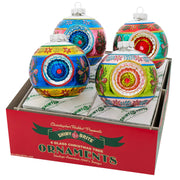 Christmas Confetti 4" Rounds With Reflector Set of 4