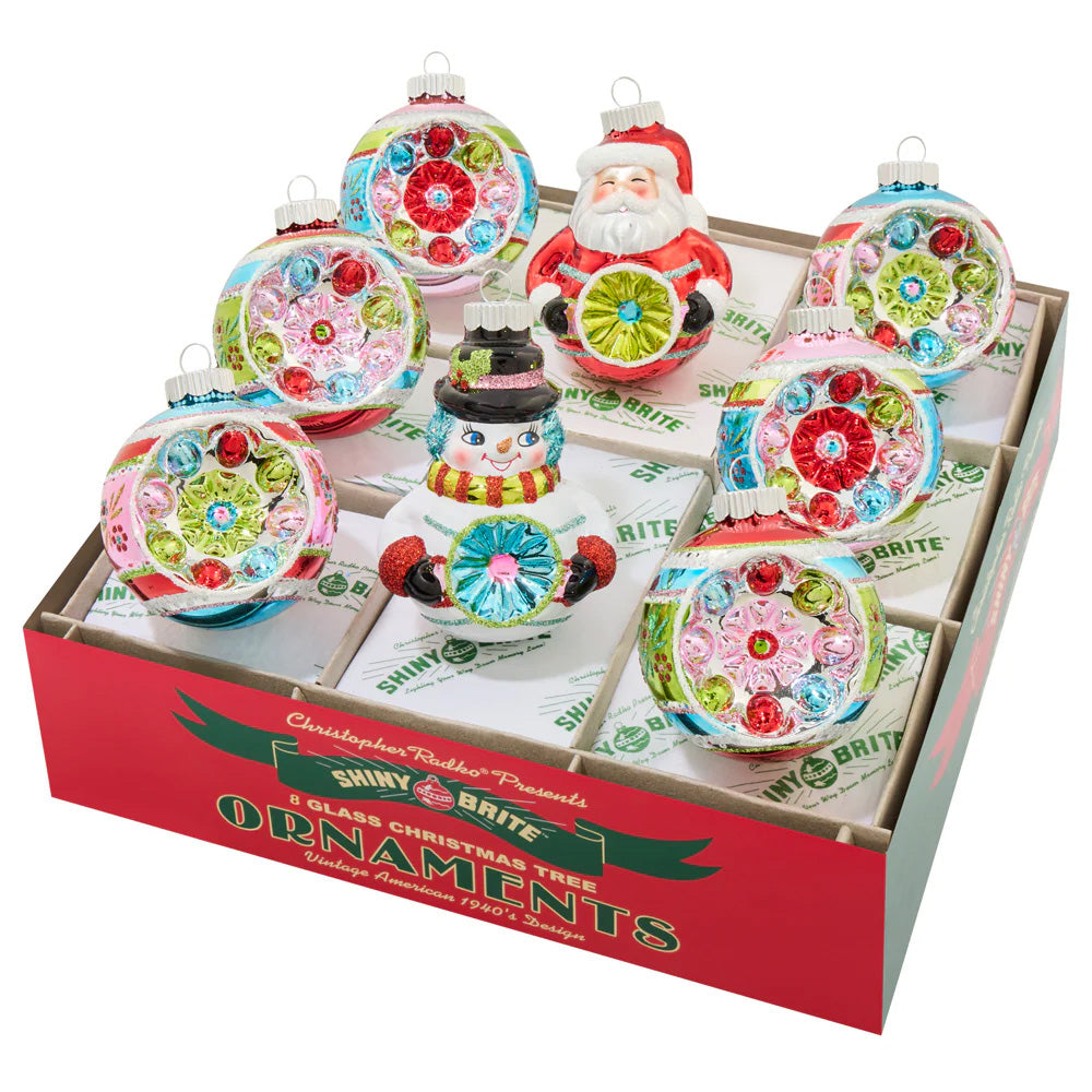 Festive Fete Figures And Reflector Rounds Set of 8