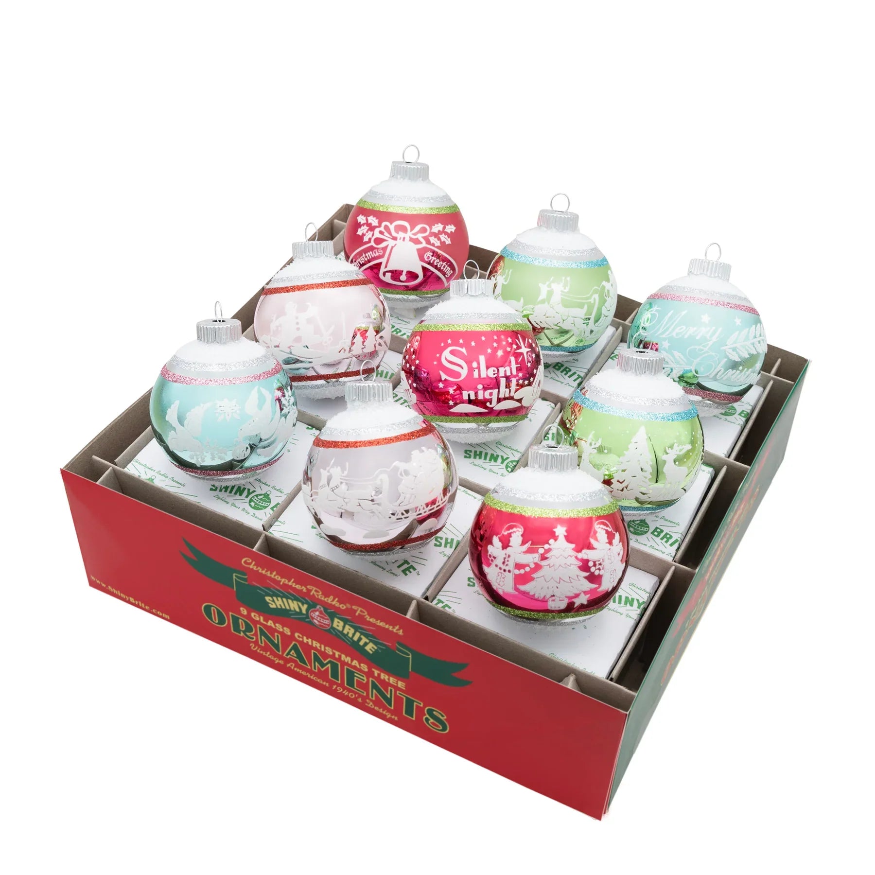 Festive Fete 2.5" Signature Flocked Rounds Set of 9