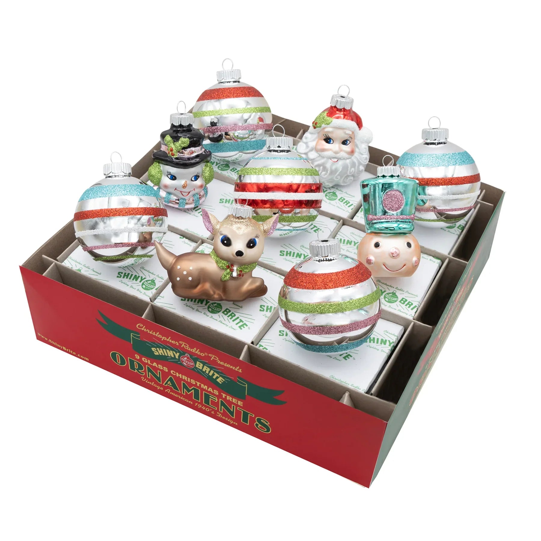 Festive Fete 2.5" Decorated Rounds & Figures Set of 9