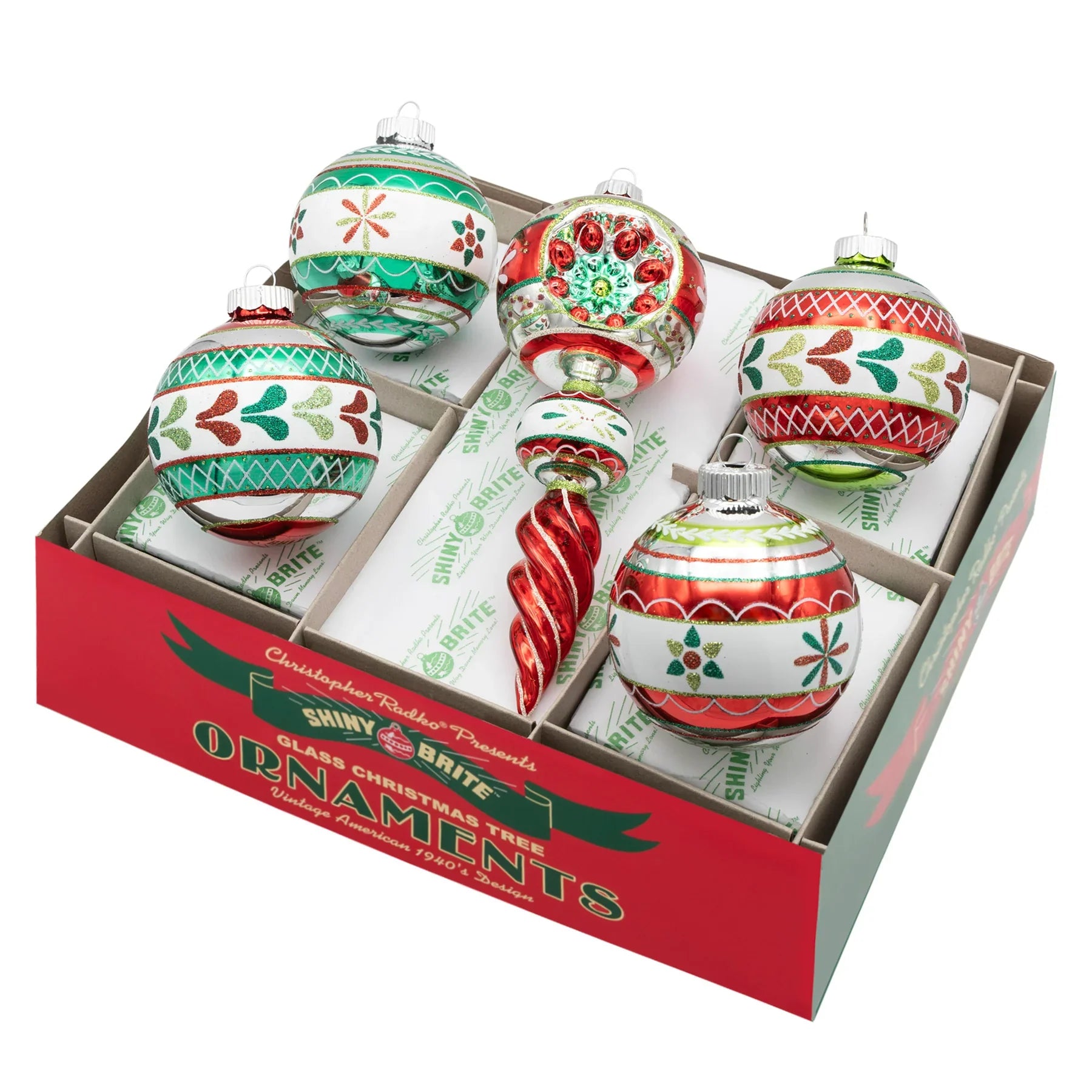 Holiday Splendor 3.25” Decorated Rounds & 7” Shape Set of 5