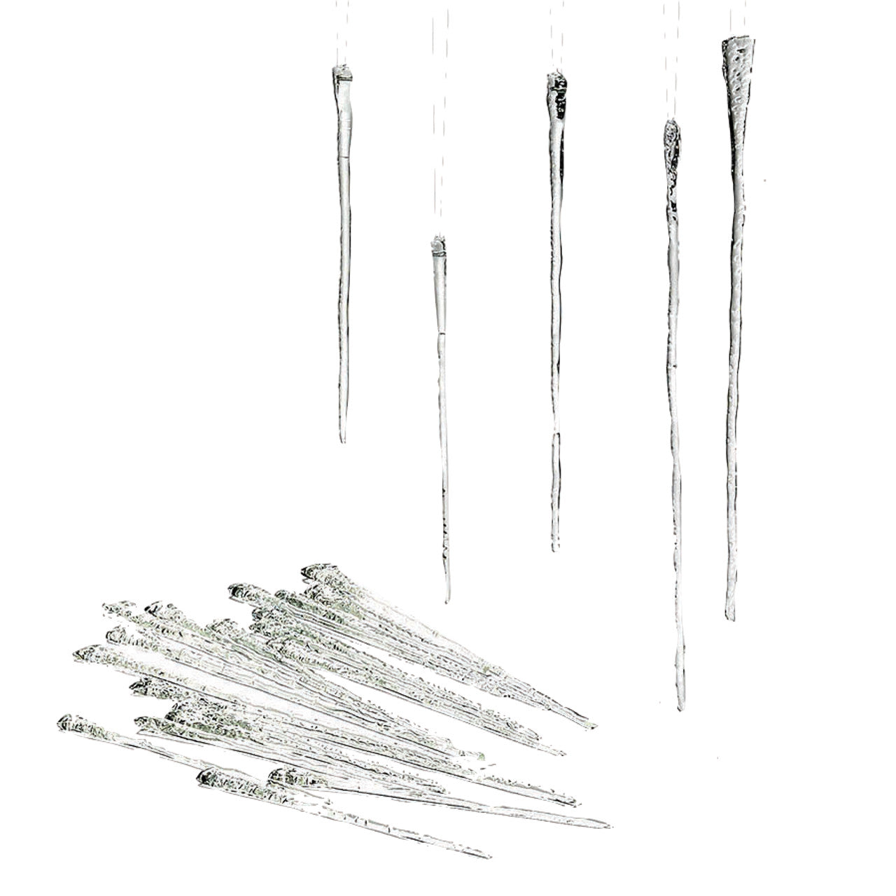 Classic Glass Icicle Ornament 3 Assorted Size Set of 24