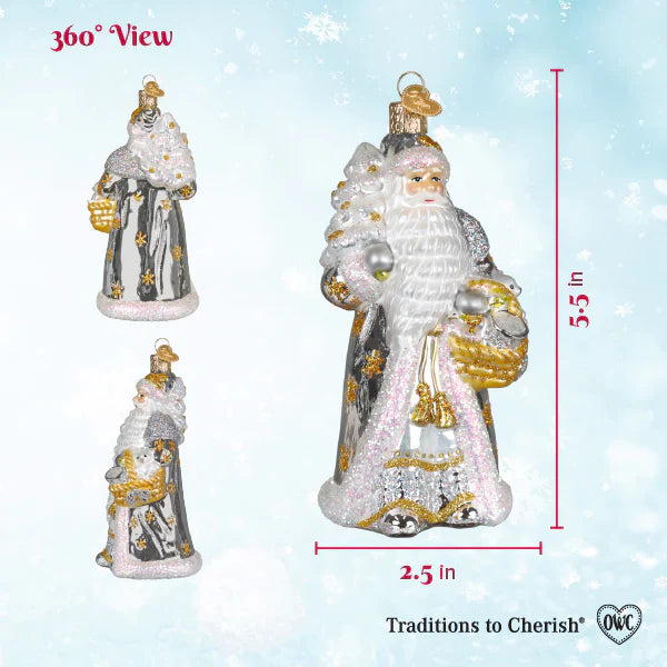 Sterling Santa Ornament