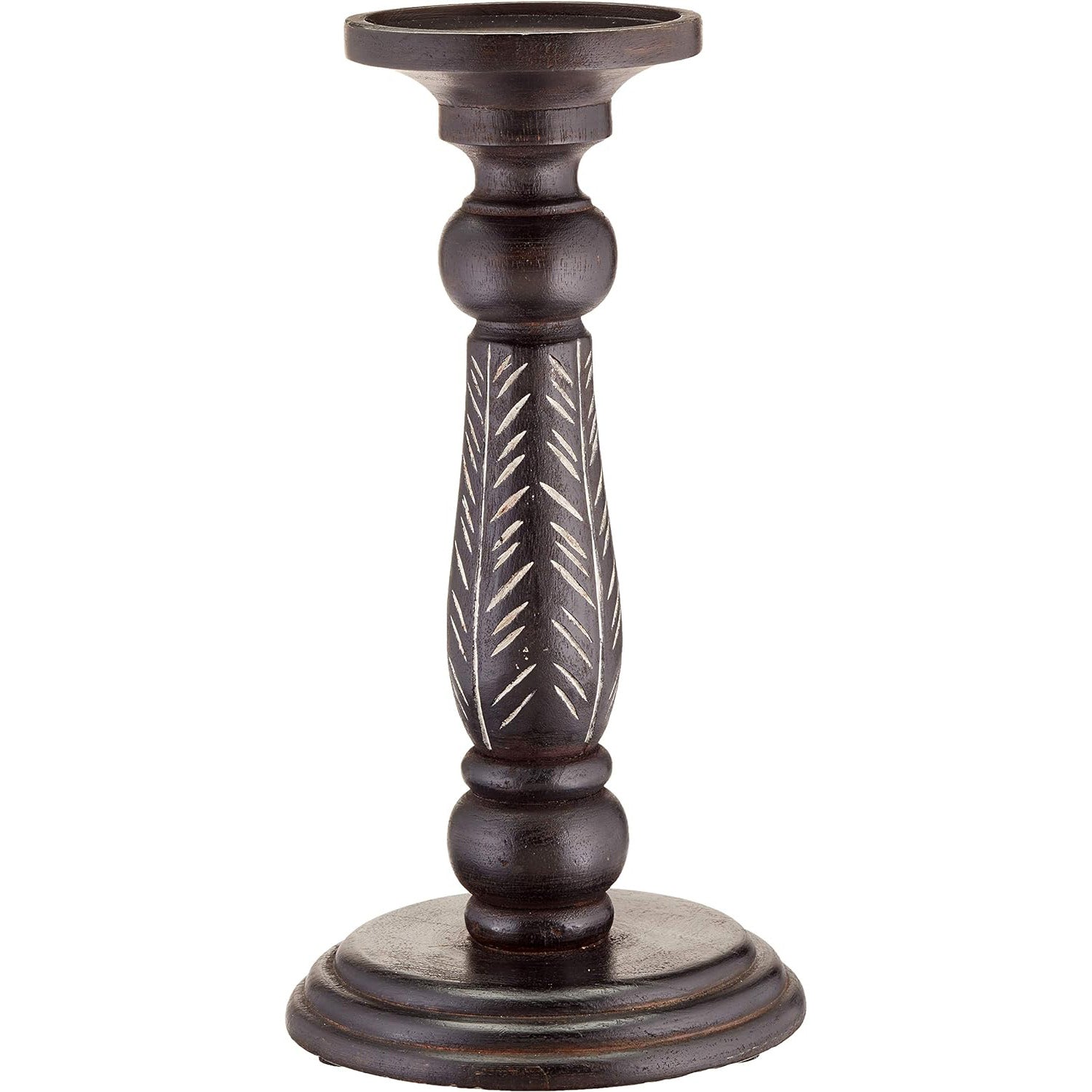 Alpine Wood Candlestick Large