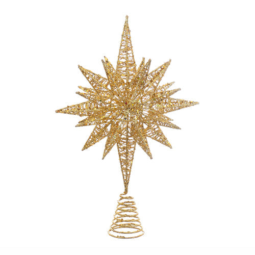 Gold Glitter Multi-Angle Star Tree Topper 16.5"