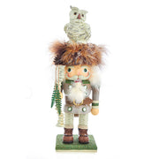 Hollywood Woodsman with White Owl Nutcracker 15"