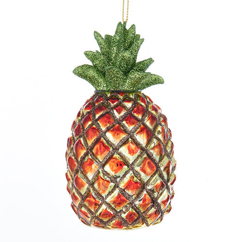 Pineapple Glass Ornament 4.75"