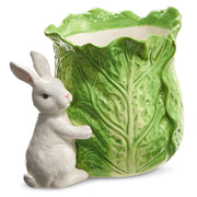 Green Cabbage Container with Bunny 9"