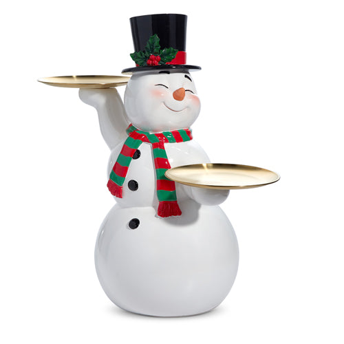 Retro Snowman Cake Plate and Server 25 Inches Tall