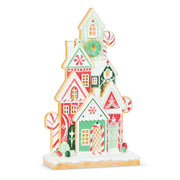 Peppermint Gingerbread Village Scene 16"