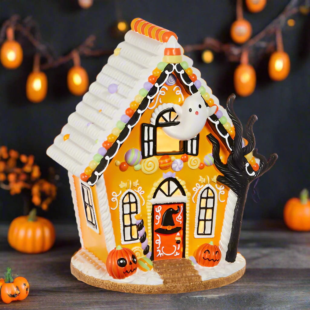 Haunted Halloween Gingerbread House 12"