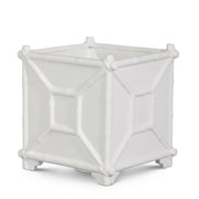 White Bamboo Planter 8.5"