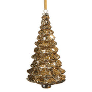 Gold Sequin Tree Ornament 7"