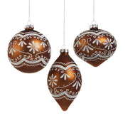 Ornate Gingerbread Ornament 4" Set of 3