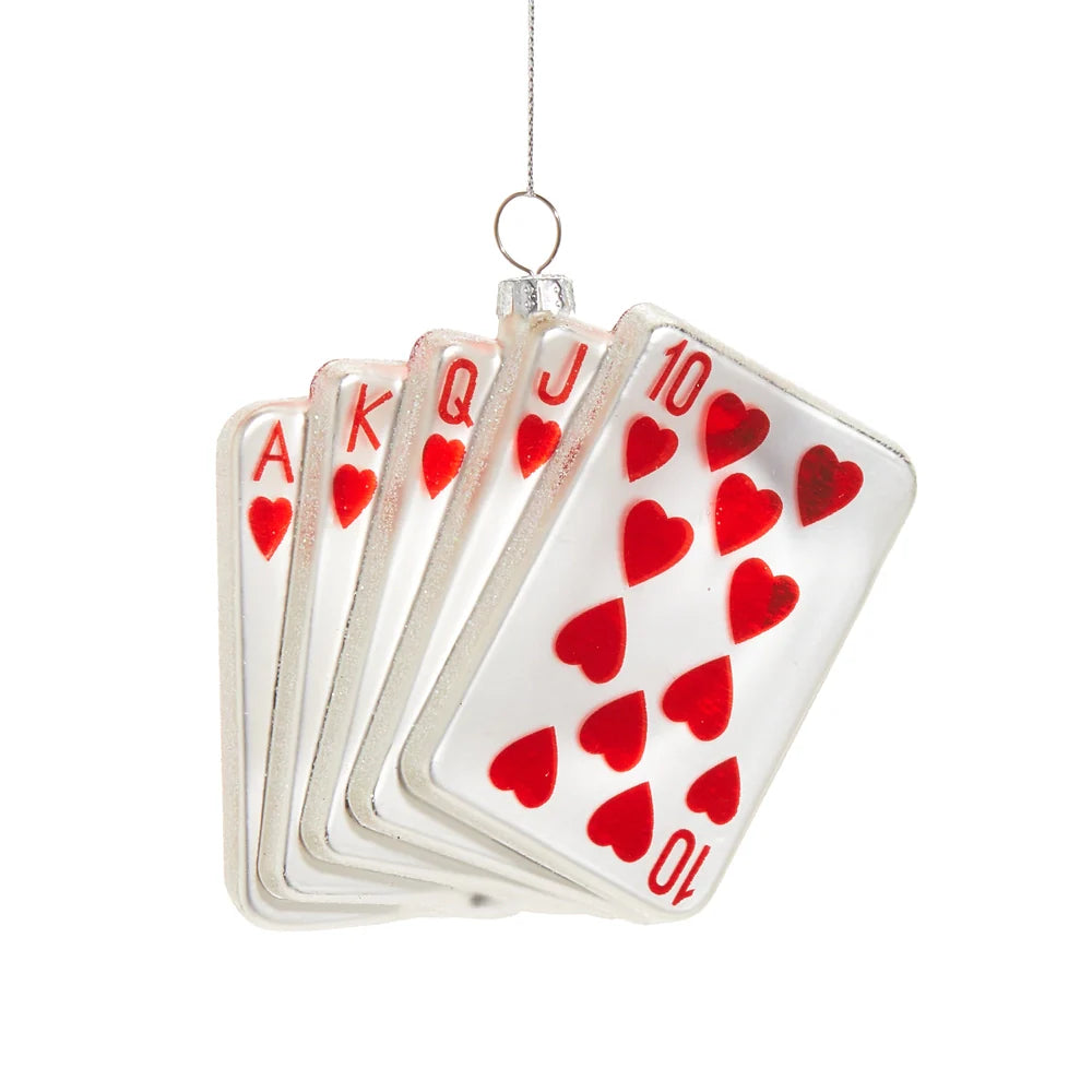Playing Cards Glass Ornaments 5"