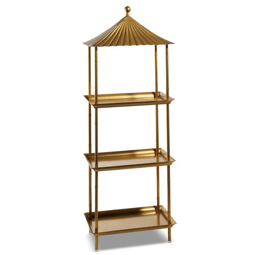 Gold Pagoda Etagere Adjustable Display Shelf 59 Inches Tall