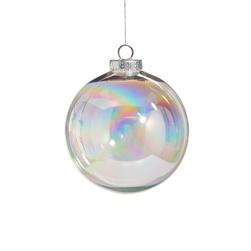 Shatterproof Seamless Clear Iridescent Ball Ornament 6"