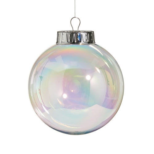 Shatterproof Seamless Clear Iridescent Ball Ornament 8"