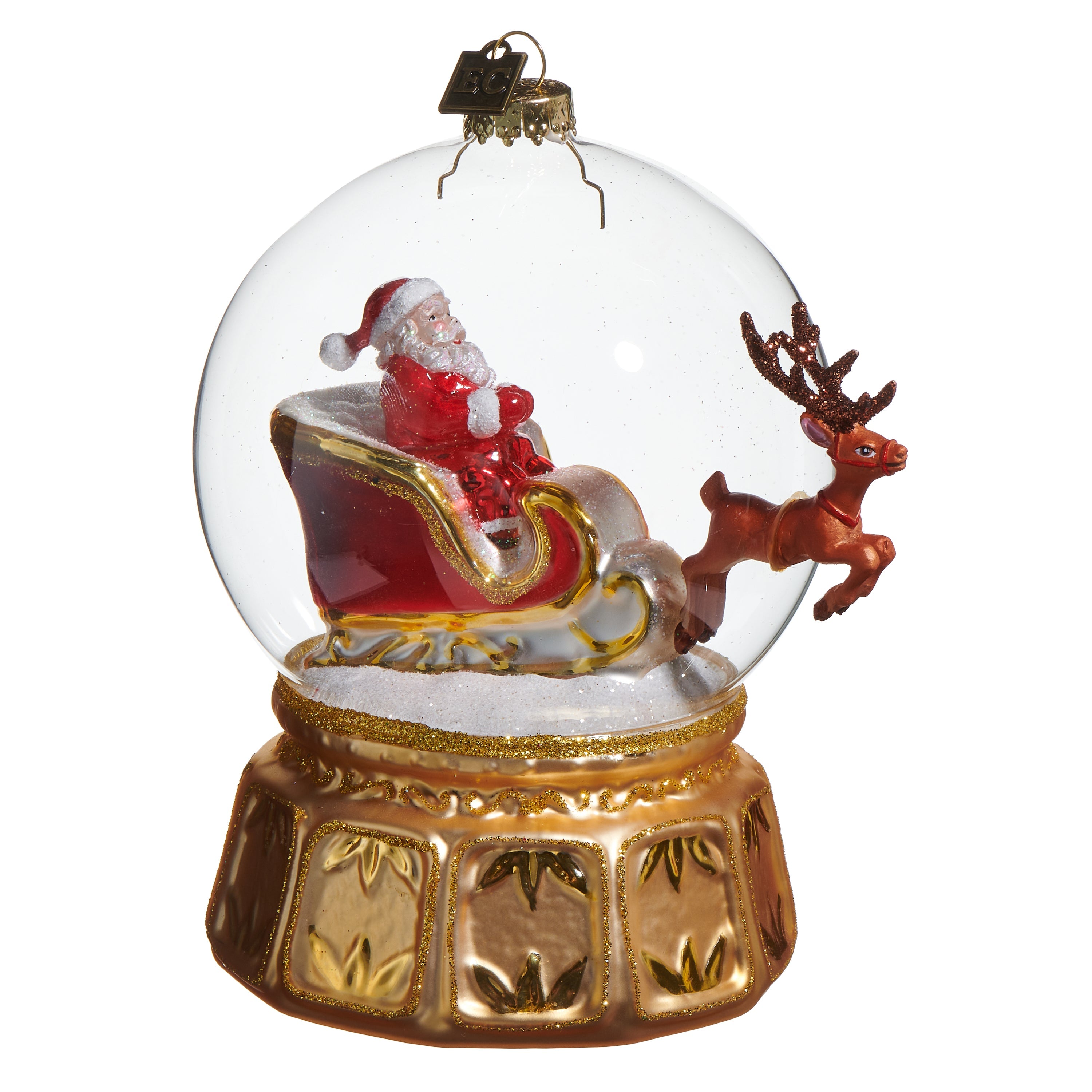 Snow Globe Express Glass Ornament 5.5"