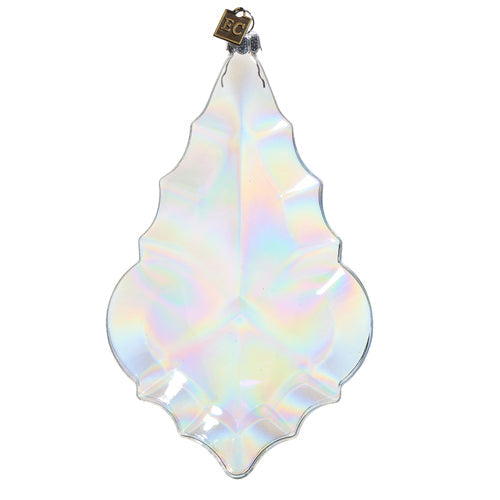 Iridescent Grand Crystal Drop Glass Ornament 6.75"